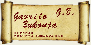 Gavrilo Bukonja vizit kartica